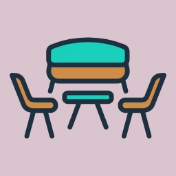 كراسي وطاولات الطعام والمرايل